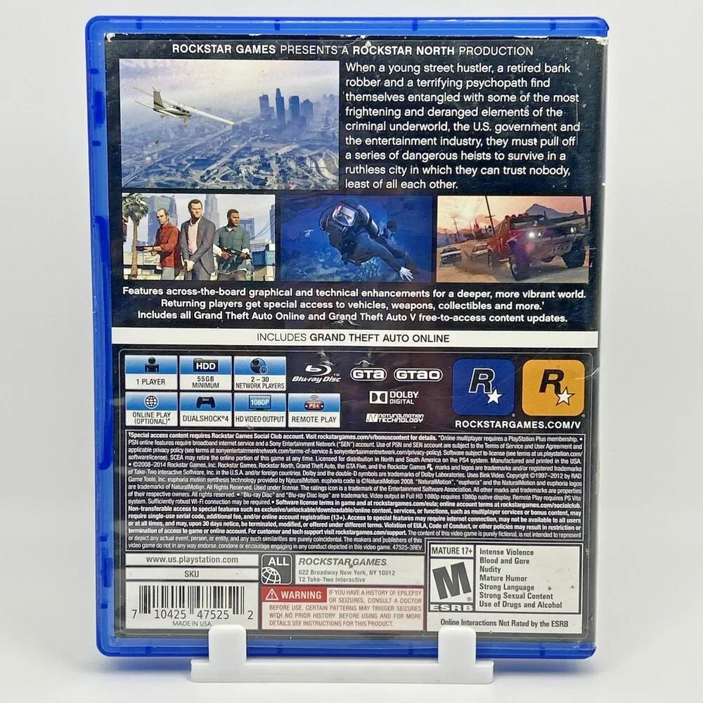 Grand Theft Auto V Playstation 4 CIB Tested with Map
